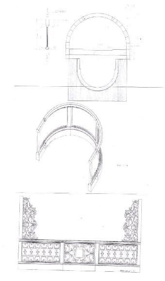 Progetto - disegno balaustrata edicola lignea